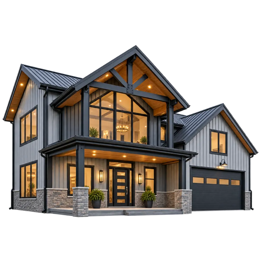 Metal and steel-frame new home construction